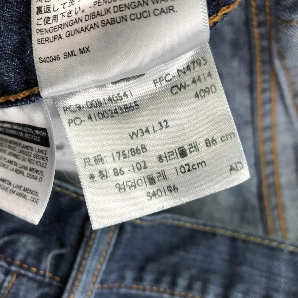 Levis 514 Jeans Mens 34x32 Blue Medium Wash Regular Straight Denim Pants Casual